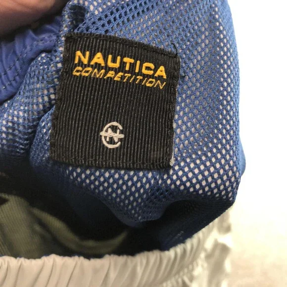 Vintage Nautica Competition Shorts Mens XL Gray Mesh Lined Swim Trunks - Picture 5 of 8